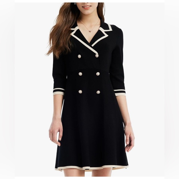 boutique Dresses & Skirts - NWOT Elegant Black Double-Breasted Dress XL